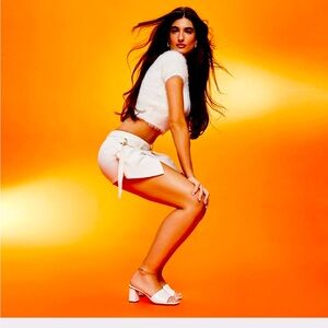 New Without Box Aldo White Mule Blocked Heels Sz 10